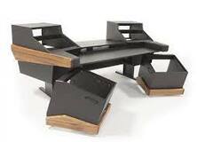 Argosy Dual15K Keyboard Workstation Desk with 825 Racks - Mahogany Trim