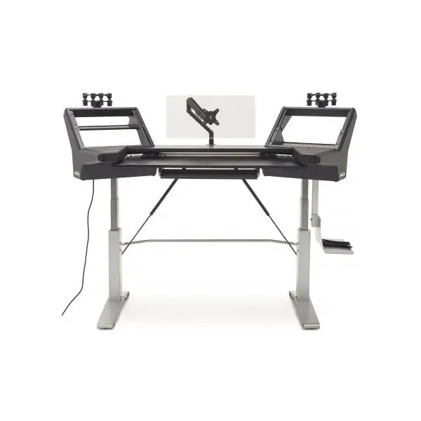 Argosy HALO.KE2 Ultimate Sit-Stand Desk Mahogany Finish