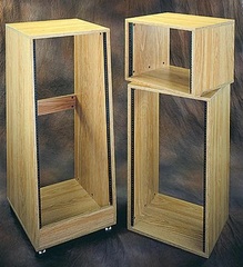 Middle Atlantic Products OSR16 16U Sloped Studio Rack with Casters - Oak Finish
