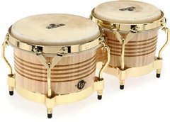 Latin Percussion Matador Siam Oak Bongos - Natural with Gold Tone