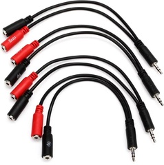 Black Market BMM-YTRS-TR Stereo Breakout Cable - 3.5mm TRSM to Left and Right 3.5mm TSF