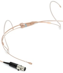 Countryman H6 Omnidirectional Headset Microphone - Low Sensitivity with TA4F Connector for Shure Wireless - Tan