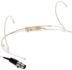 Countryman H6 Omnidirectional Headset Microphone - Low Sensitivity with TA4F Connector for Shure Wireless - Light Beige