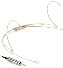 Countryman H6 Omnidirectional Headset Microphone - Low Sensitivity with 3.5mm Locking Connector for Sennheiser Wireless - Light Beige
