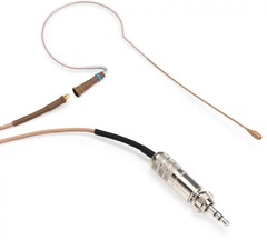 Countryman E6 Omnidirectional Earset Microphone - Low Gain with 2mm Cable and 3.5mm Connector for Sennheiser Wireless - Tan