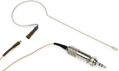 Countryman E6 Omnidirectional Earset Microphone - Low Gain with 1mm Cable and 3.5mm Connector for Sennheiser Wireless - Light Beige