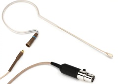 Countryman E6 Omnidirectional Earset Microphone - Low Gain with 1mm Cable and TA4F Connector for Shure Wireless - Light Beige
