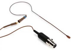 Countryman E6 Omnidirectional Earset Microphone - Low Gain with 1mm Cable and TA4F Connector for Shure Wireless - Cocoa