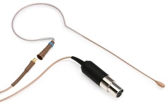 Countryman E6 Omnidirectional Earset Microphone - Low Gain with 1mm Cable and TA4F Connector for Shure Wireless - Tan