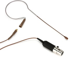 Countryman E6 Omnidirectional Earset Microphone - Standard Gain with 1mm Cable and TA4F Connector for Shure Wireless - Cocoa