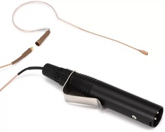 Countryman E6 Omnidirectional Earset Microphone - Standard Gain with 1mm Cable and XLR Connector - Tan