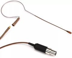 Countryman E6 Omnidirectional Earset Microphone - Standard Gain with 2mm Cable and TA4F Connector for Shure Wireless - Cocoa