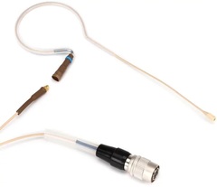 Countryman E6 Omnidirectional Earset Microphone - Low Gain with 1mm Cable and cW-style Connector for Audio-Technica Wireless (AT) - Light Beige