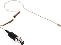 Countryman E6 Omnidirectional Earset Microphone - Very Low Gain with 1mm Cable and TA4F Connector for Shure Wireless - Tan