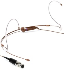 Countryman H6 Omnidirectional Headset Microphone - Very Low Sensitivity with TA4F Connector for Shure Wireless - Cocoa