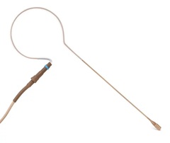 Countryman E6 Omnidirectional Earset Microphone - Low Gain with 2mm Cable and TL Connector for Telex Wireless - Tan