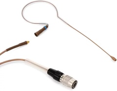 Countryman E6 Omnidirectional Earset Microphone - Low Gain with 2mm Cable and cW-style Connector for Audio-Technica Wireless (AT) - Tan