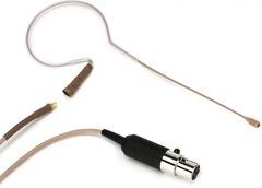 Countryman E6 Omnidirectional Earset Microphone - Standard Gain with 2mm Cable and TA4F Connector for Shure Wireless - Tan