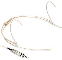Countryman H6 Omnidirectional Headset Microphone - Standard Sensitivity with 3.5mm Locking Connector for Sennheiser Wireless - Light Beige