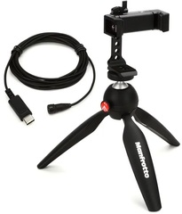 Sennheiser XS Lav USB-C Mobile Kit XS Lav Mic-USB-C with PIXI Mini Tripod and Smartphone Clamp with Cold-shoe Mount
