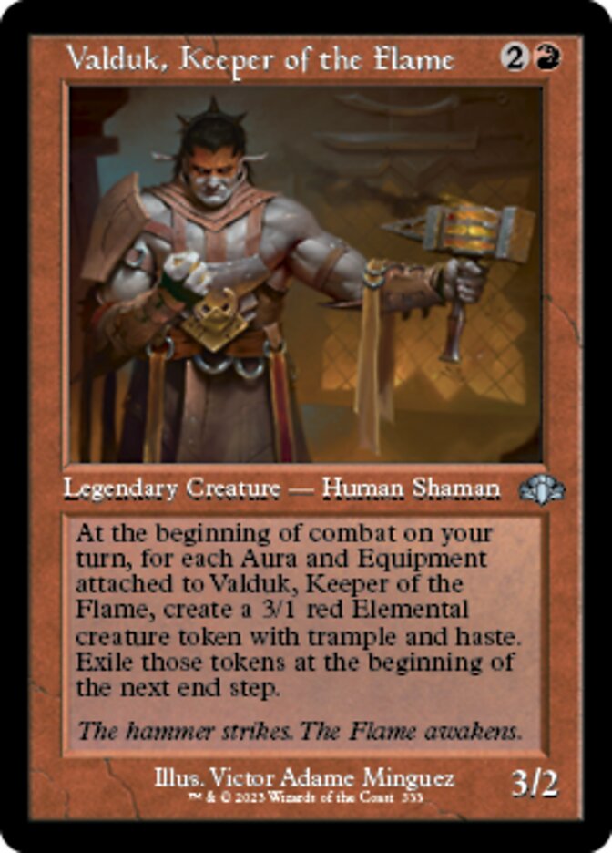 Valduk, Keeper of the Flame - Foil - Retro Frame