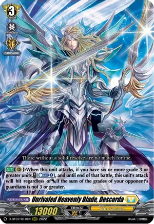 Unrivaled Heavenly Blade, Descorda - D-BT07/010EN - RRR