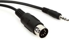 1010music MIDI Adapter Cable Type B 4-foot, 8-inch MIDI Cable - 3.5mm TRS to 5-pin DIN