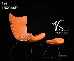 1/6 Chair & Footstool Set Brown