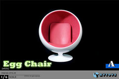 1/6 Rotate Egg Chair White (ZY15-29A)
