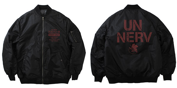 EVANGELION NERV MA-1 Jacket /BLACK-XL
