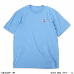 Goldfish Warning! Gyopi-chan Embroidery T-shirt Light Blue L