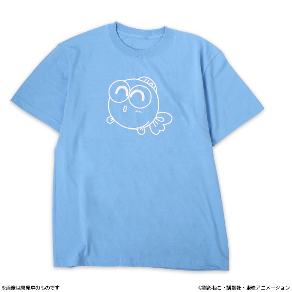 Goldfish Warning! Gyopi-chan Print T-shirt Light Blue M