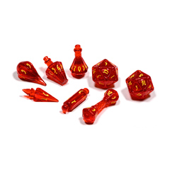 PolyHero Dice - The Wizard 8 Dice Set - Dragonfire