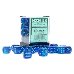 Gemini 12mm D6 Blue-Blue/Light Blue Luminary Dice Block (36 Dice)