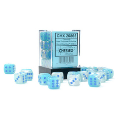 Gemini 12mm D6 Pearl Turquoise-White/Blue Luminary Dice Block (36 Dice)