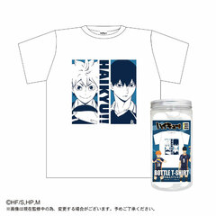 Haikyuu!! Bottle T-shirt Design-A Shoyo Hinata & Tobio Kageyama WHITE Free (Unisex)
