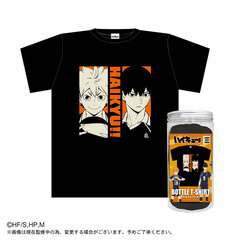 Haikyuu!! Bottle T-shirt Design-A Shoyo Hinata & Tobio Kageyama Black Free (Unisex)