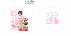 Saekano: How to Raise a Boring Girlfriend (Saenai Heroine no Sodatekata) Fine New Illustration Megumi Kato Birthday ver. Full Graphic T-shirt Unisex XL