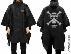 ONE PIECE Straw Hat Pirates Rain Poncho/BLACK