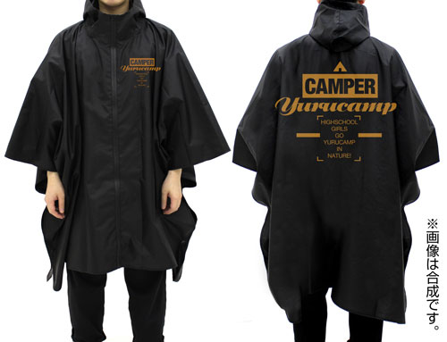 Yuru Camp Rain Poncho/BLACK