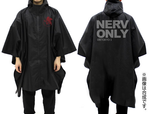 EVANGELION Nerv Rain Poncho/BLACK