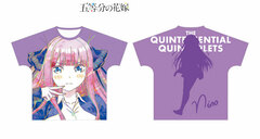 The Quintessential Quintuplets Nino Ani-Art Full Graphic T-shirt Unisex XL