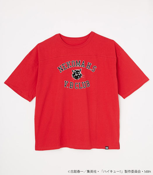 Haikyuu!! School T-shirt NEKOMA RED Unisex M