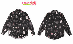 Cardcaptor Sakura: Clear Card Motif Pattern Design Full Graphic Shirt (Black) Unisex S