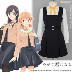 Bloom Into You Tohmi Higashi High School Girl's Winter Uniform Blouse, One-piece Dress Set -L