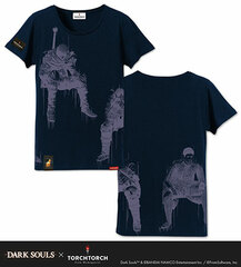 Dark Souls x TORCH TORCH - Kokoro Oreta Senshi-tachi no T-shirt: Neat Blue Ladies' Free Size
