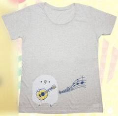 Kanahei's Small Animals T-shirt (Lady's Body) Bird / GRAY (M)