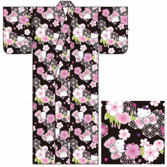 Hello Kitty Yukata - BLACK - L