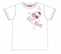 Hello Kitty Japanese Design T-shirt - Sakura Cherry Blossom (White) / Ladies' L
