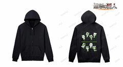 Attack on Titan Survey Corps Chibi Chara Back Print Zip Hoodie Ladies' XXXL